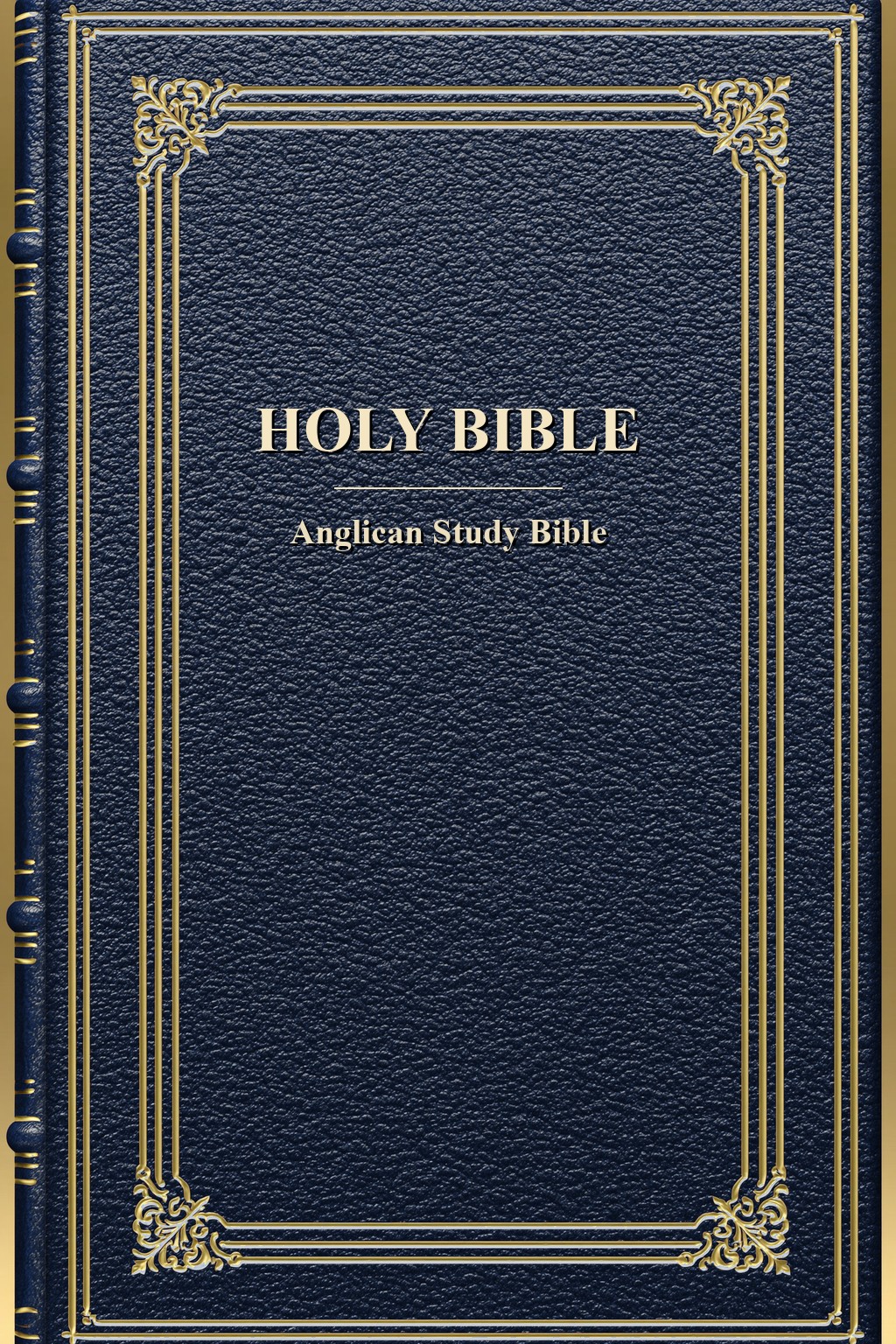Anglican Study Bible cover — beadline in navy