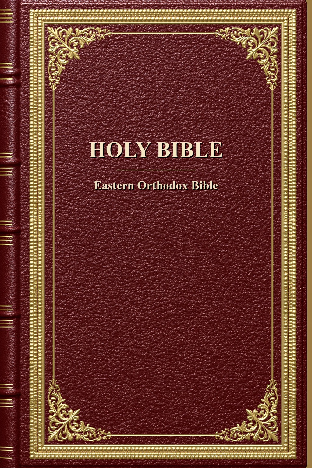 Eastern Orthodox Bible cover — ornate leafy in red