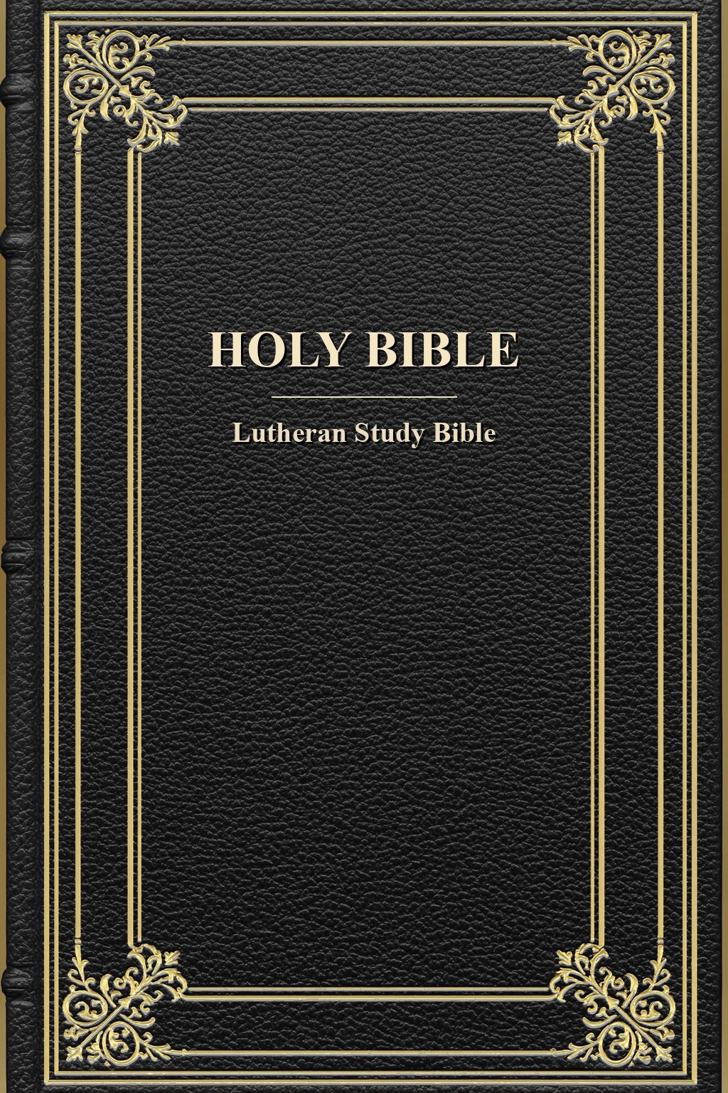 Lutheran Study Bible cover — classical corner in black